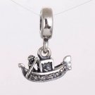 925 Sterling Silver Gondola Pendant Charm - fits European Beads Bracelets