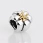 925 Sterling Silver Silver Flower Charm - fits European Beads Bracelets