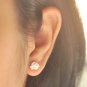 Tiny Peony Flower Earrings Stud in Sterling Silver