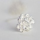 Tiny Peony Flower Earrings Stud in Sterling Silver