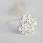 Tiny Peony Flower Earrings Stud in Sterling Silver