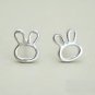 Mini Openwork Rabbit Earrings Stud in Sterling Silver