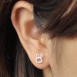Mini Openwork Rabbit Earrings Stud in Sterling Silver