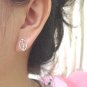 Mini Leaf Wire Wrapped Mesh Earrings Stud in Sterling Silver