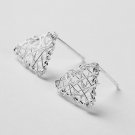 Mini Triangle Wire Wrapped Mesh Earrings Stud in Sterling Silver