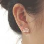 Mini Umbrella Wire Wrapped Mesh Earrings Stud in Sterling Silver