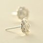 Mini Rose Flower Earrings Stud in Sterling Silver