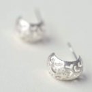 Openwork Filigree Curve Earrings Stud in Sterling Silver
