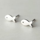 Mini Herring Fish Earrings Stud in Sterling Silver