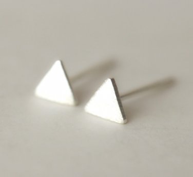 Back to Basic - Ultra Mini Triangle Earrings Stud in Sterling Silver