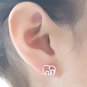 Mini Openwork Elephant Earrings Stud in Sterling Silver