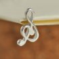 Mini Treble Clef Music Note Earrings Stud in Sterling Silver