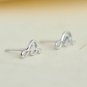 Mini Treble Clef Music Note Earrings Stud in Sterling Silver