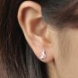 Mini Treble Clef Music Note Earrings Stud in Sterling Silver