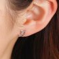 Mini Eighth, Sixteenth Musical Note Earrings Stud in Sterling Silver