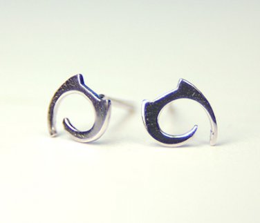 Mini Cat Milo Earrings Stud in Sterling Silver