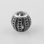 Sterling Silver Black Openwork Pave Barrel Charm - fits European Beads Bracelets