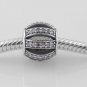 Sterling Silver Purple Openwork Pave Barrel Charm - fits European Beads Bracelets