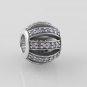 Sterling Silver Purple Openwork Pave Barrel Charm - fits European Beads Bracelets