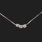 925 Sterling Silver 3 Tiny Cubes Necklace - Little Handmade Silver Cubes