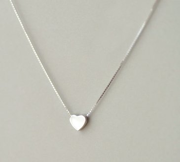 925 Sterling Silver Small Tiny Heart Necklace - Birthday/Christmas/Bridesmaid Gift