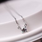 925 Sterling Silver Tiny Round Disc CZ Necklace - Birthday/Christmas/Bridesmaid Gift