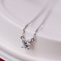 925 Sterling Silver Tiny Round Disc CZ Necklace - Birthday/Christmas/Bridesmaid Gift