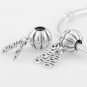 Sterling Silver Chinese Double Happiness Pendant - fits European Beads Bracelets