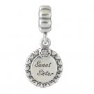 925 Sterling Silver Sweet Sister Pendant Charm - fits Biagi/Pandora/Troll Bracelets