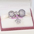925 Sterling Silver SPARKLING BIRTHDAY Charms Gift Set - fits European Beads Bracelets