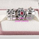925 Sterling Silver BIRTHDAY SURPRISE Charms Gift Set - fits European Beads Bracelets