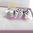 925 Sterling Silver HAPPY BIRTHDAY Charms Gift Set - fits European Beads Bracelets