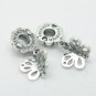 925 Sterling Silver Friends Forever Butterfly Pendant Charm - fits European Beads Bracelets