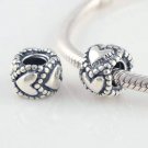 925 Sterling Silver Everlasting Love Heart Charm - fits European Beads Bracelets