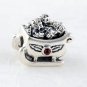 925 Sterling Silver Santa Christmas Sleigh Charm - fits All European DIY Charm Bead Bracelets