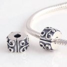 925 Sterling Silver Blue Tendril Swirl Clip - fits European Beads Bracelets
