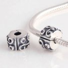 925 Sterling Silver Purple Tendril Swirl Clip - fits European Beads Bracelets