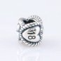 925 Sterling Silver Birthday Milestone "18" Charm - fits European Beads Bracelets