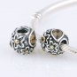 925 Sterling Silver Dew Drop On Flower Charm - fits European Beads Bracelets