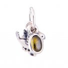 Sterling Silver Peridot Forest Trinity Dangle Pendant Charm - fits European Beads Bracelets