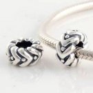 925 Sterling Silver Heart Beat Spacer Charm Bead -  fits European Beads Bracelets