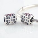 925 Sterling Silver British London Bus Charm -fits European Beads Bracelets