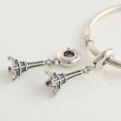925 Sterling Silver Eiffel Tower Pendant Charm - fits European Beads Bracelets