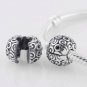 925 Sterling Silver Black Abstract Squiggle Clip Bead -  fits Pandora/Troll/Biagi European Bracelet