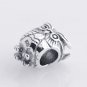 925 Sterling Silver Vintage Owl Charm Bead - fits European Beads Bracelets