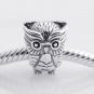 925 Sterling Silver Vintage Owl Charm Bead - fits European Beads Bracelets