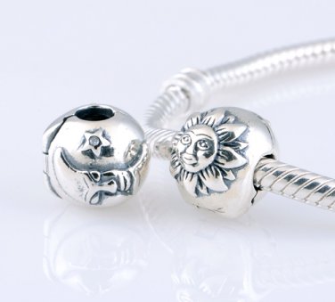 925 Sterling Silver Night & Day Magic Sky Clip Bead - fits European Beads Bracelets