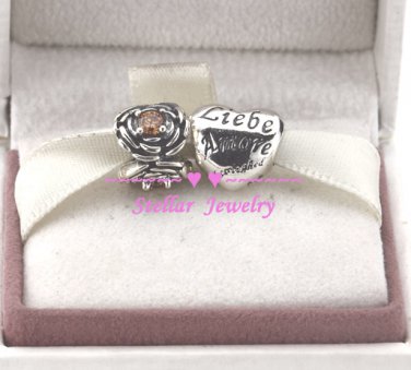 925 Sterling Silver LOVE ME ALWAYS Charm Beads Gift Set - fits European Beads Bracelets