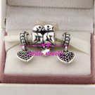 925 Sterling Silver LOVEY DOVEY BIRDS Charm Beads Gift Set - fits European Beads Bracelets