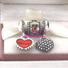 925 Sterling Silver A LOVING DAUGHTER Charms Gift Set - fits European Beads Bracelets